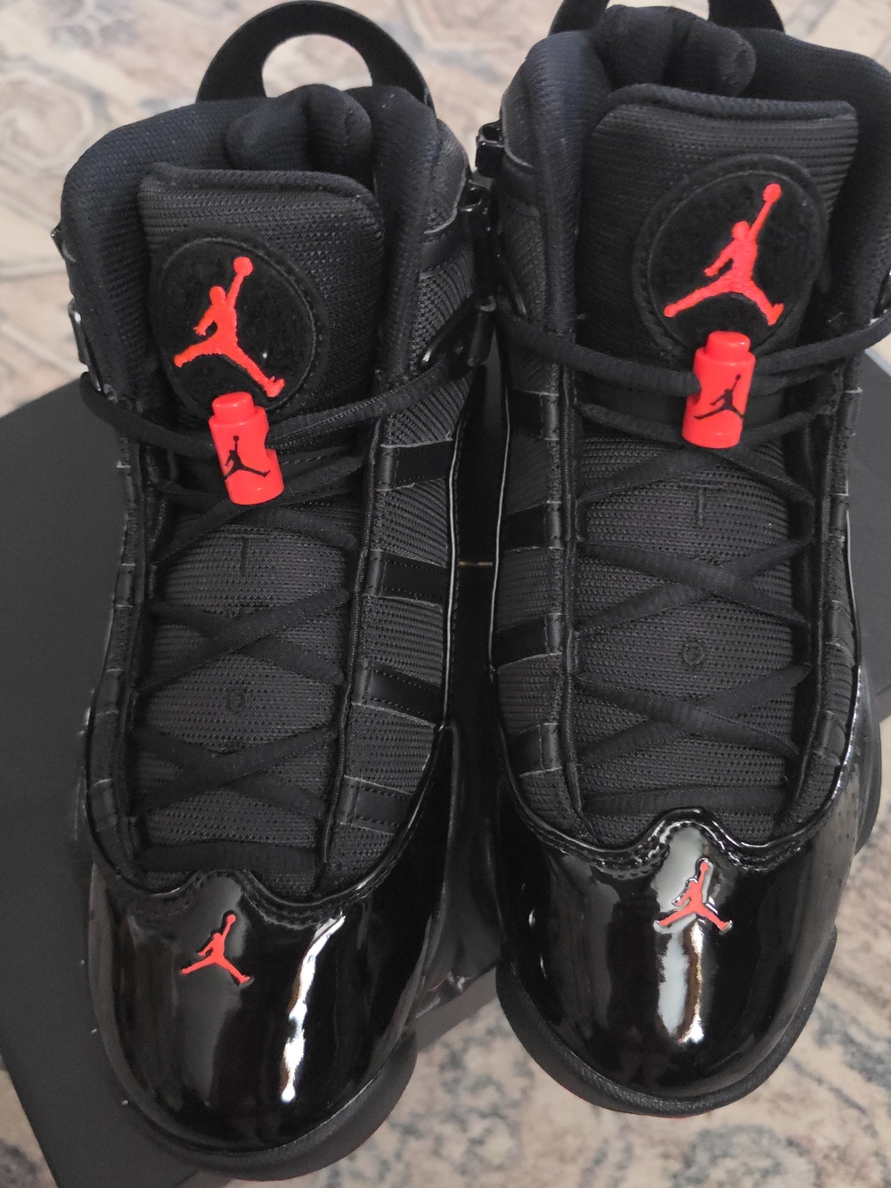 New Jordan 6 Ring Men’s Size 7 High-Top Sneakers in Black with Red Accents - Picture 5 of 10